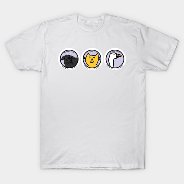 Cute Animals Space Crew Portraits T-Shirt by ellenhenryart